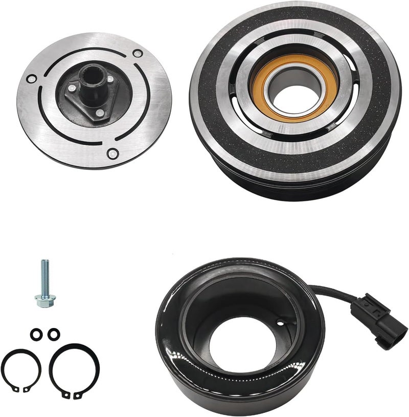 TINJO A/C Compressor Clutch Assembly Kit Plate Pulley Bearing Coil 55111411AC Replacement for 2007-2010 Ford F-250, AC Air Conditioning Compressor Clutch Coil Auto Repair Kit - Image 1
